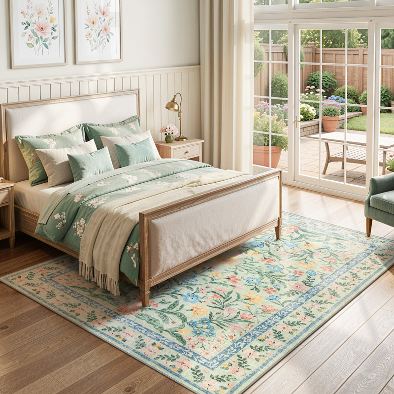  Tapis lavables antidérapants Boho, Rectangulaire 8 pi x 10 pi