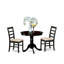 L'ensemble de meubles de salle à manger 3 pièces comprend une table de cuisine ronde avec piédestal et 2 chaises de salle à manger rembourrées en tissu de lin, 36 x 36 pouces, cappuccino-219754993-140093798-140093849