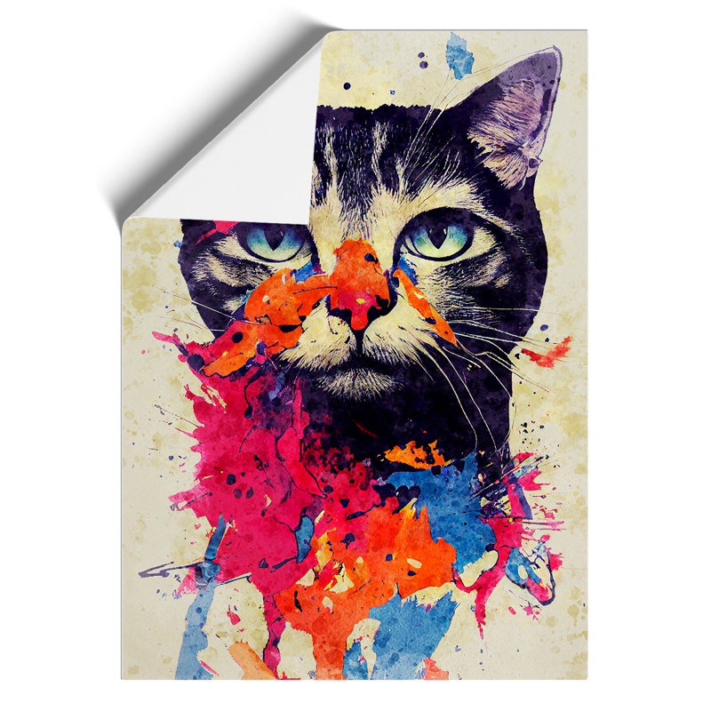Catt Paint Splash No.6 - Wall Art, 59.4cm H x 42cm W, Paper, No Matte