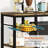 Rustic Kitchen Pantry Cabinet with Power Outlets & Adjustable Shelves - Microwave Stand, Coffee Bar Storage (DKLGG, Brown)