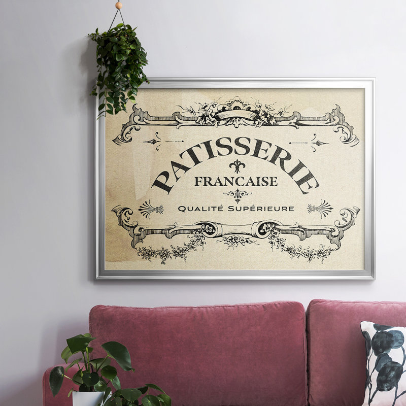 Antique French Label I, reproduction d'art sur toile, H 18 po x l 26 po x P 1,5 po, Argent
