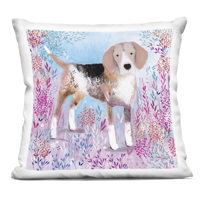 Peeking Cowboy Dog Decorative Printed Throw Pillow, design by Studio Bautista