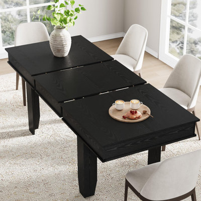 63"–86.6" Extendable Dining Table for 6–10, Farmhouse Rectangular Kitchen & Dining Room Table with Butterfly Leaf, Sturdy Wooden Frame Dining Table