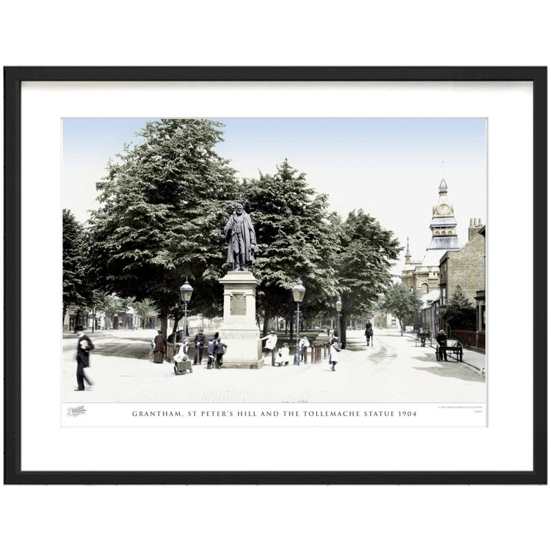 Grantham, St Peter's Hill And The Tollemache Statue 1904 - Single Picture Frame Print, 48.4cm H x 63.6cm W x 2.3cm D