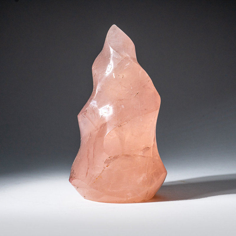 Polished Rose Quartz Flame Freeform from Brazil (1.7 Lbs)