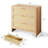 31.5" W  Rattan Drawers Dresser, Chest of 3 Drawers, Natural Wood Color, for Bedroom, Hallway, Living Room