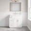 Meuble-lavabo autoportant de 76 cm (30 po) en MDF blanc avec lavabo simple, quincaillerie à fermeture amortie et assemblage facile