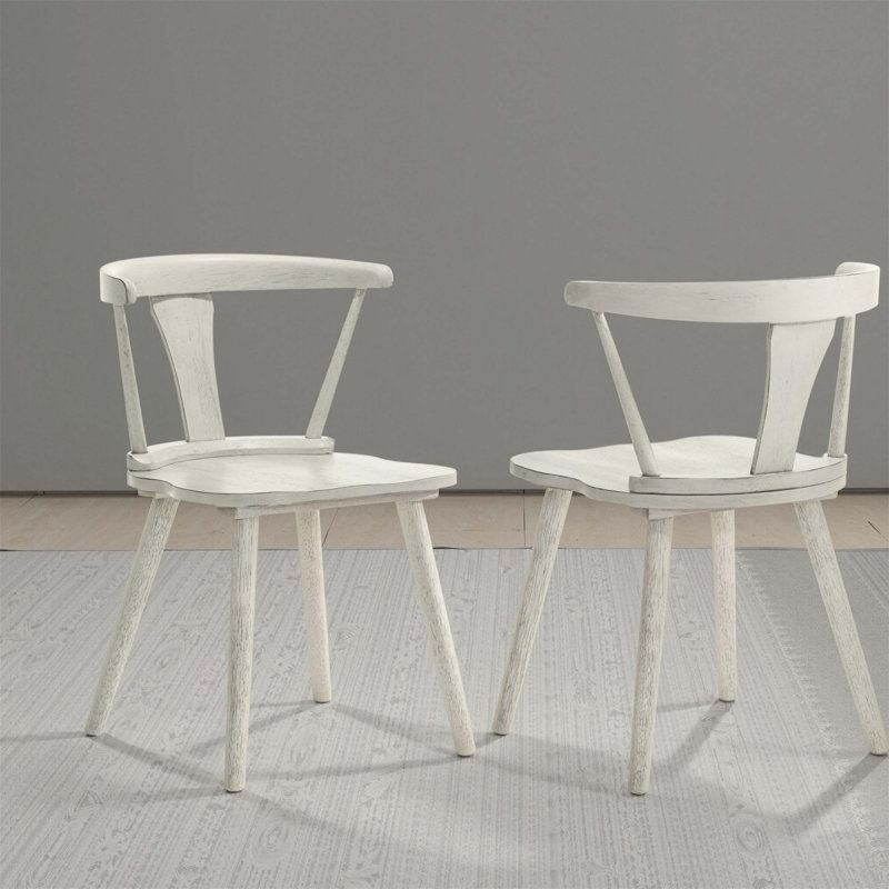 Ensemble de chaises de salle à manger rustiques 2 pièces, structure en bois massif, design moderne de ferme, assemblage facile
