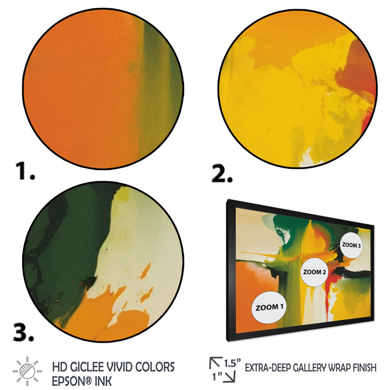 Ramla «Moss», impression sur toile, Impression noire sur toile encadrée, H 12 po x l 20 po x P 1 po