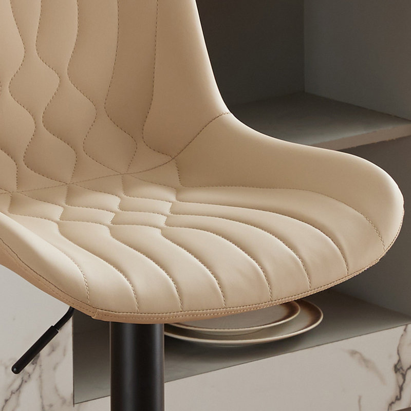 Tabouret de comptoir pivotant à hauteur réglable avec repose-pieds, Tanné