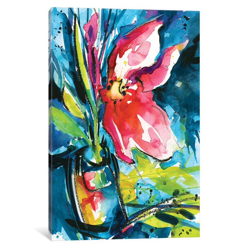 « floral plaisir i », reproduction d’art sur toile, H 12 po x l 8 po x P 0,75 po