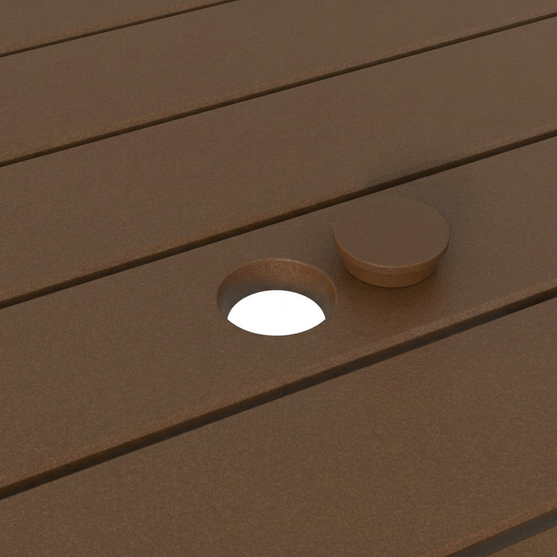 All-Weather HDPE Outdoor Dining Table, Brown