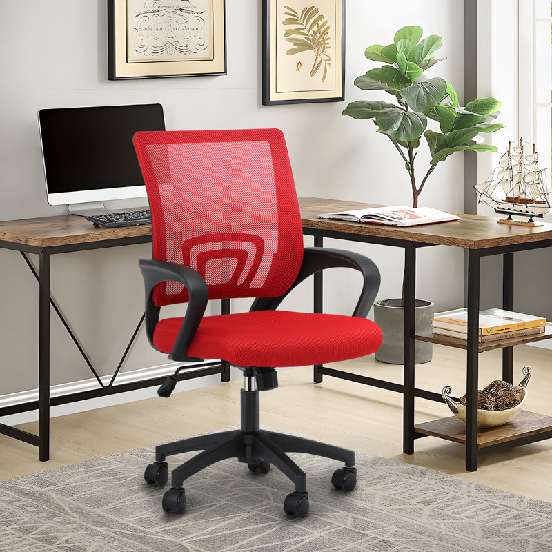 Ergonomic Swivel Home Office Task Chair Adjustable Lumbar Support, Height, and Tilt Function, Comfortable Design for All-Day Productivity