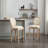 Solid Wood Bar Stools Set Of 2, Classic French Country Wooden Barstools With Upholstered Seating