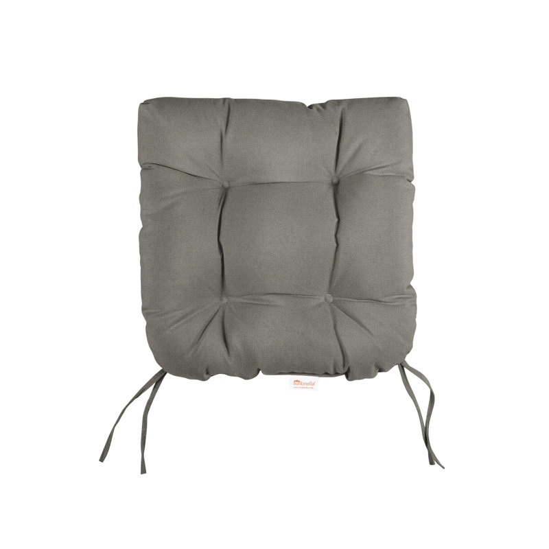Tufted Outdoor Sunbrella Seat Cushion, 16" W, Canvas Charcoal Sunbrella® Canvas