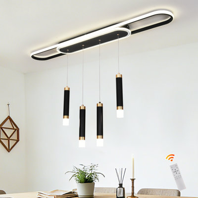 4 - Light Black LED Kitchen Island Pendant