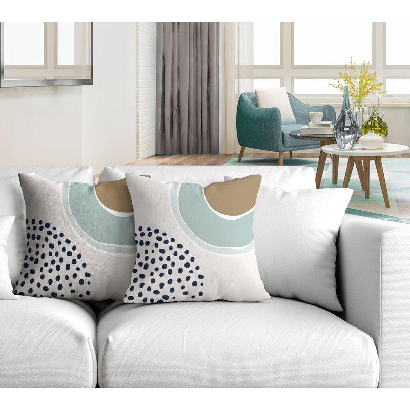 Jeté carré en polyester / mélange de polyester intérieur / extérieur, L 15 po x H 15 po, Gris