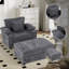 Fauteuil d'appoint surdimensionné en chenille avec repose-pieds-1158290247