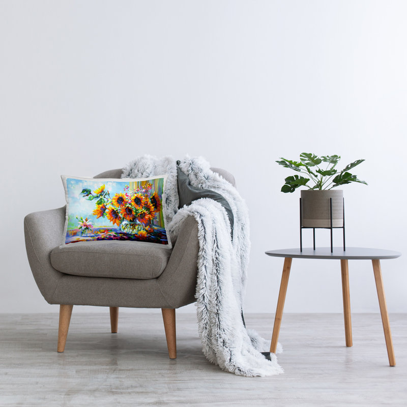 Coussin Sunflowers Morning Glory, imprimé par Leon Devenice
