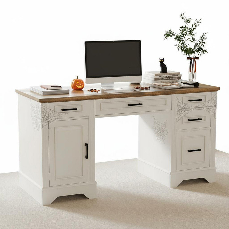 Executive Desk, White