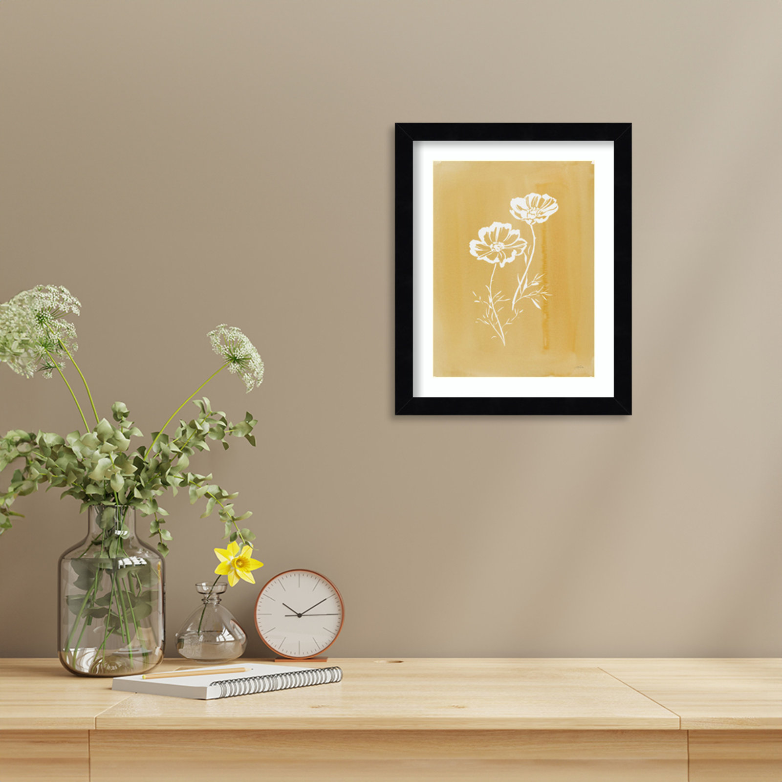 Cottage Wildflowers I by Katrina Pete Wood Framed Wall Art Print, Black, 13" H x 11" W