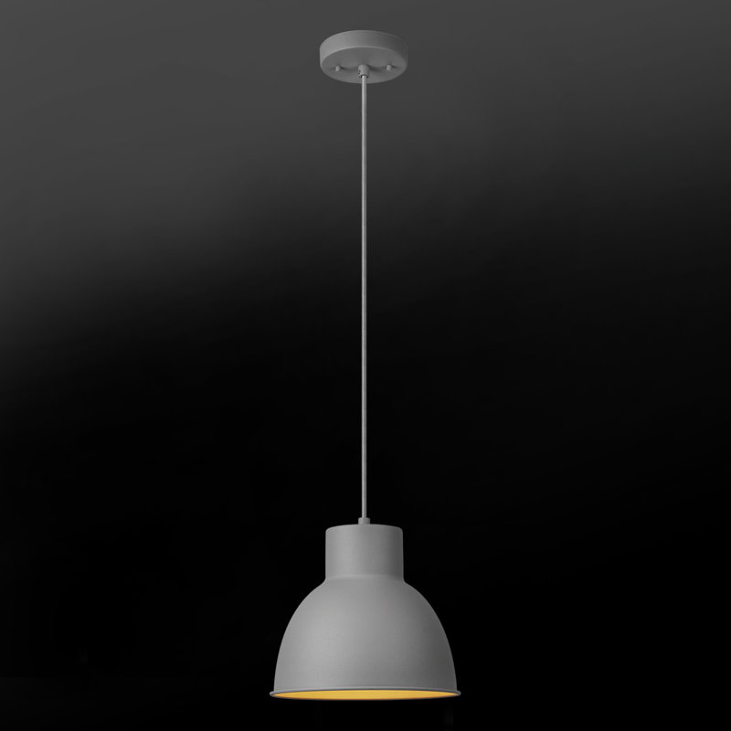 Luminaire suspendu 1 lumière gris mat avec cordon en tissu gris de marque