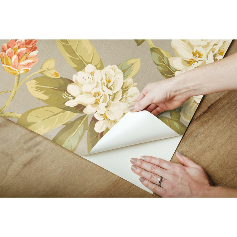 Rouleau de papier peint adhésif L 18,86 pi x l 18 po Waverly, Taupe
