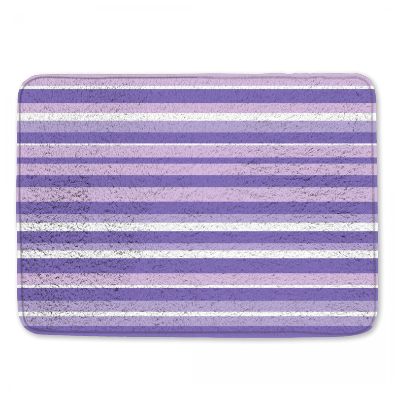 Tapis de bain mauve à rayures mauves, L 24 po x L 17 po