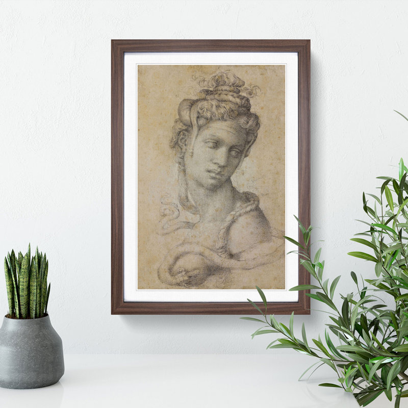 Cleopatra by Michelangelo - Picture Frame Painting, Walnut Framed, 36cm H x 27cm W x 2cm D