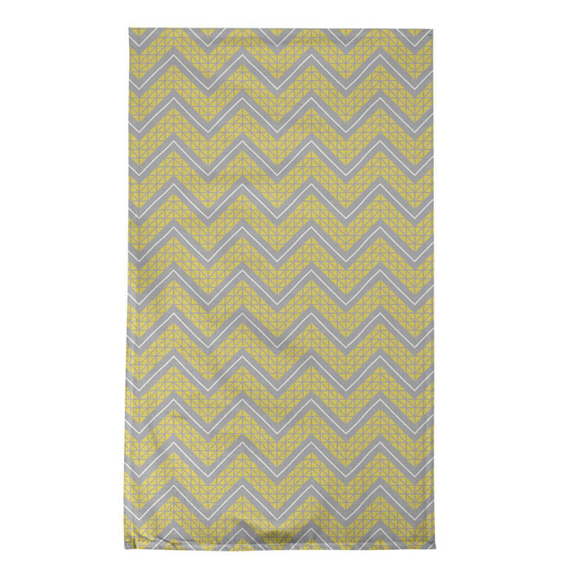 Stephenie Tea Towel Kitchen Towel, GRay/Yellow/White, Cotton Twill