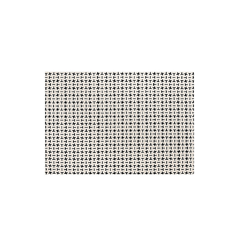Tapis 78,74 po de style rectangulaire rétro noir et blanc en polypropylène de style français, Rectangle 6 pi 7 po x 8 pi 6 po