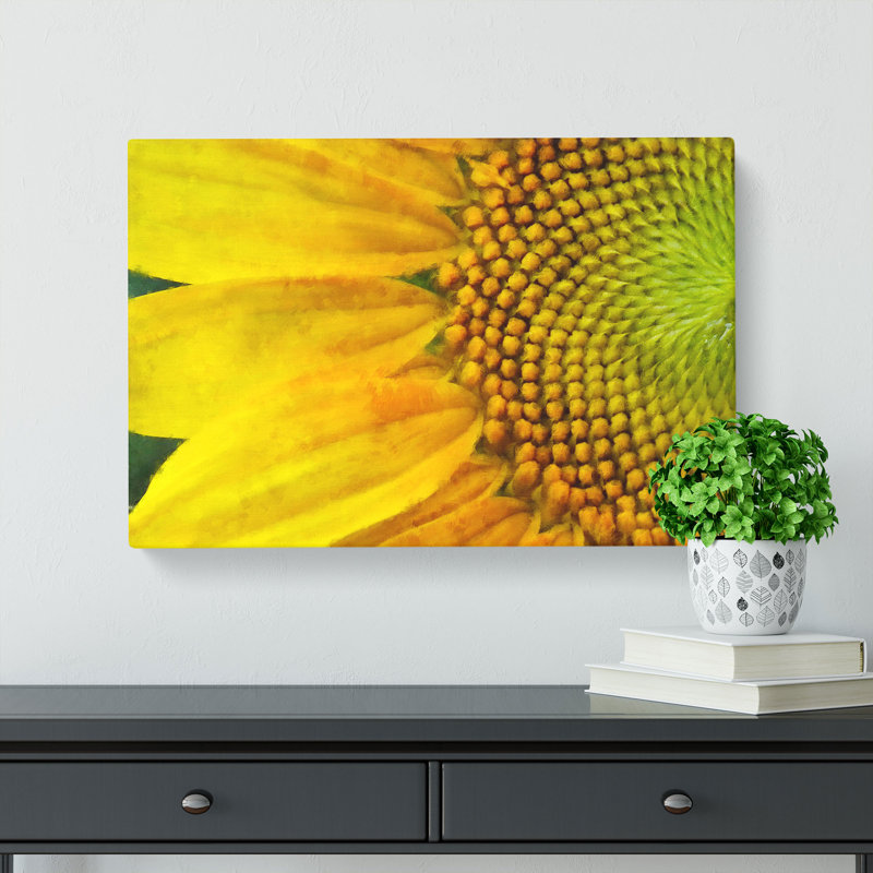 Petals Of The Yellow Sunflower - Wrapped Canvas Painting, 60cm H x 91cm W x 3cm D