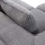 Fauteuil en velours côtelé gris à 5 places, éponge haute densité et conception modulaire, coussins compressés sous vide-750255805