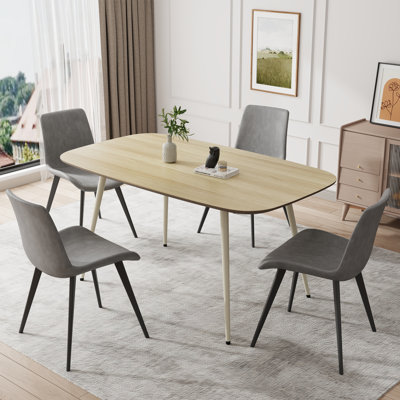 47.2'' Dining Table Set, Rectangular Modern Kitchen Table Set for Kitchen, Dining Room(1 Table 4 Chairs)