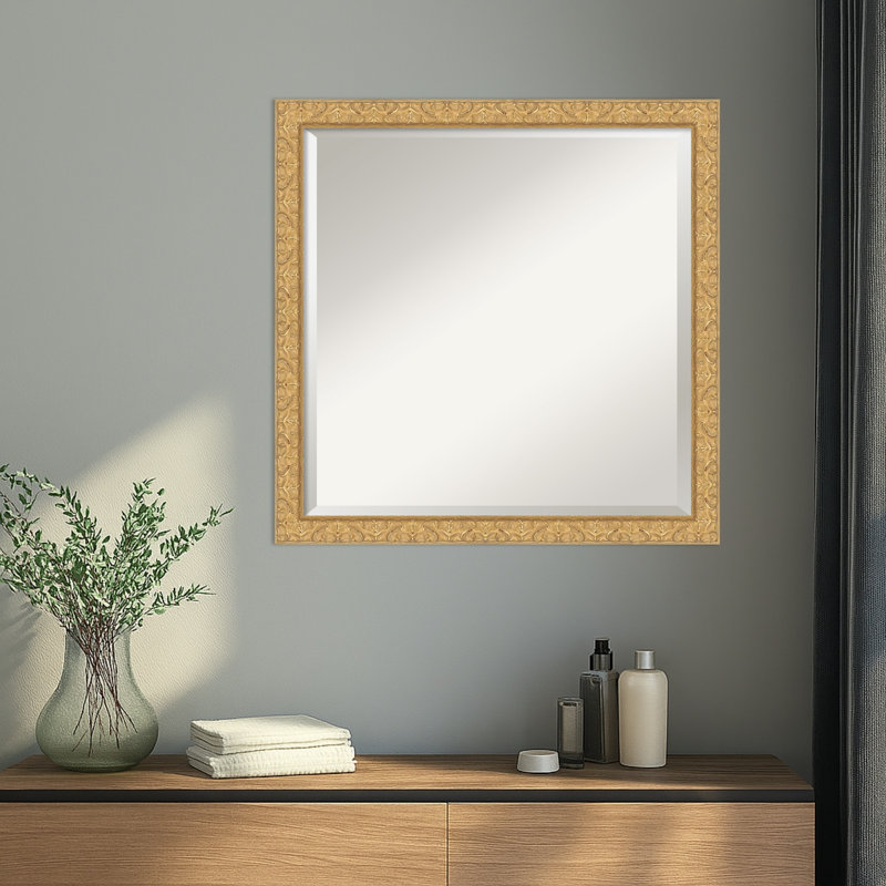 Miroir mural Lila, 22.5" x 22.5", Doré