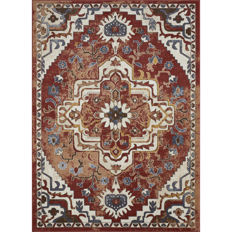 Raaya Damask Indoor Rug, Rectangle 7'10" x 9'10"