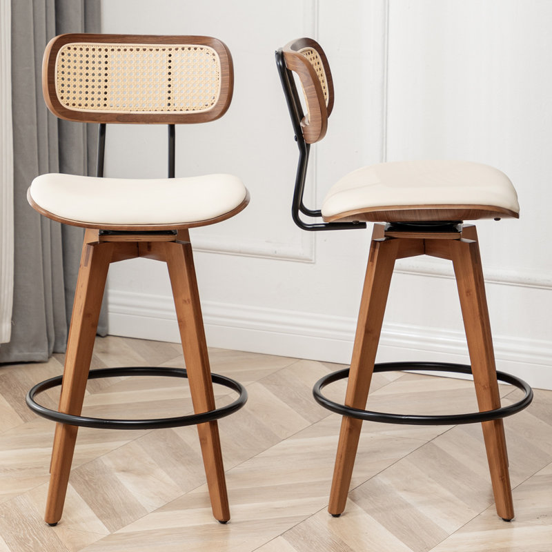 Sirine 66.8cm Swivel Bar Stool, Beige