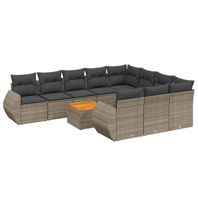 Grand canapé modulaire en rotin PE Vidaxl