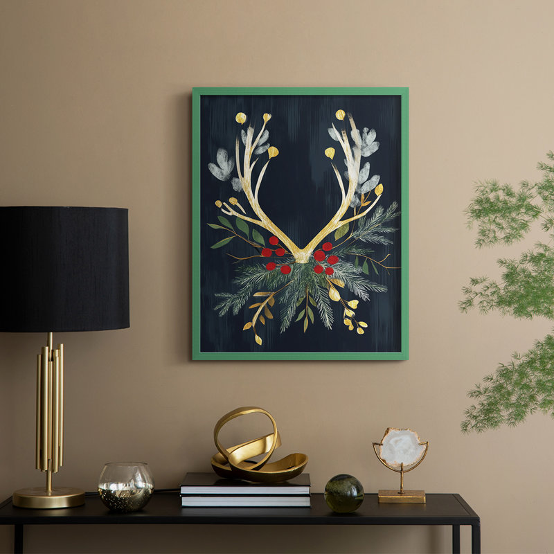 Reproduction encadrée - bois massif, Vert, H 11 po x l 9 po