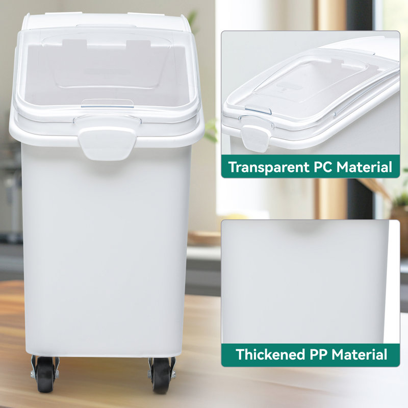 Balconera 21 Gallon Ingredient Bin Commercial Food Container Large Flour Storage Container Bin With 360° Wheels