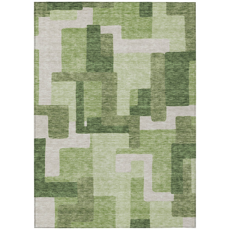 Neysa Washable Geometric Indoor / Outdoor Rug