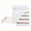 Lit superposé double au-dessus de double avec lit gigogne simple Tiroirs d'escalier, bois de pin massif, sans sommier tapissier, blanc-869321526