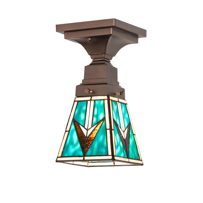 5" Square Valencia Mission Flushmount