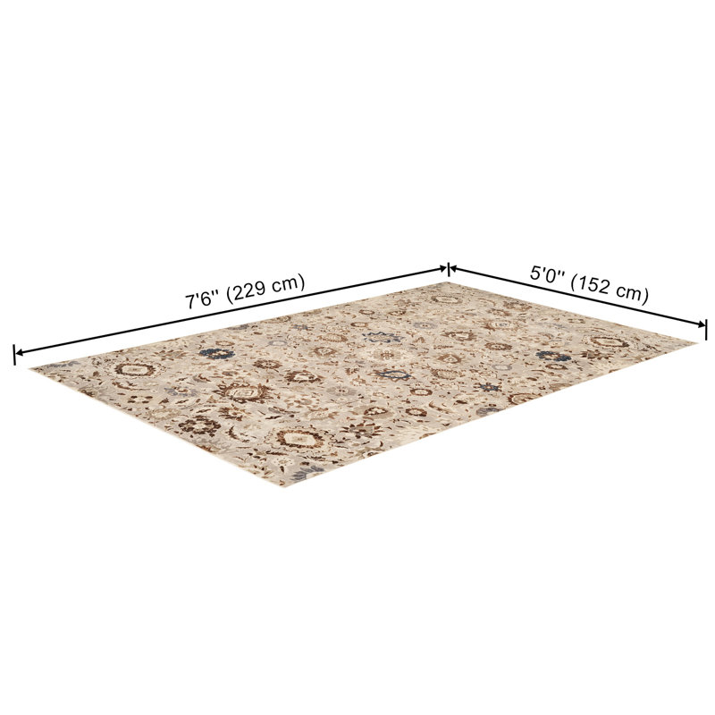 Tapis traditionnel gris et brun Lunelle, 152 cm x 229 cm