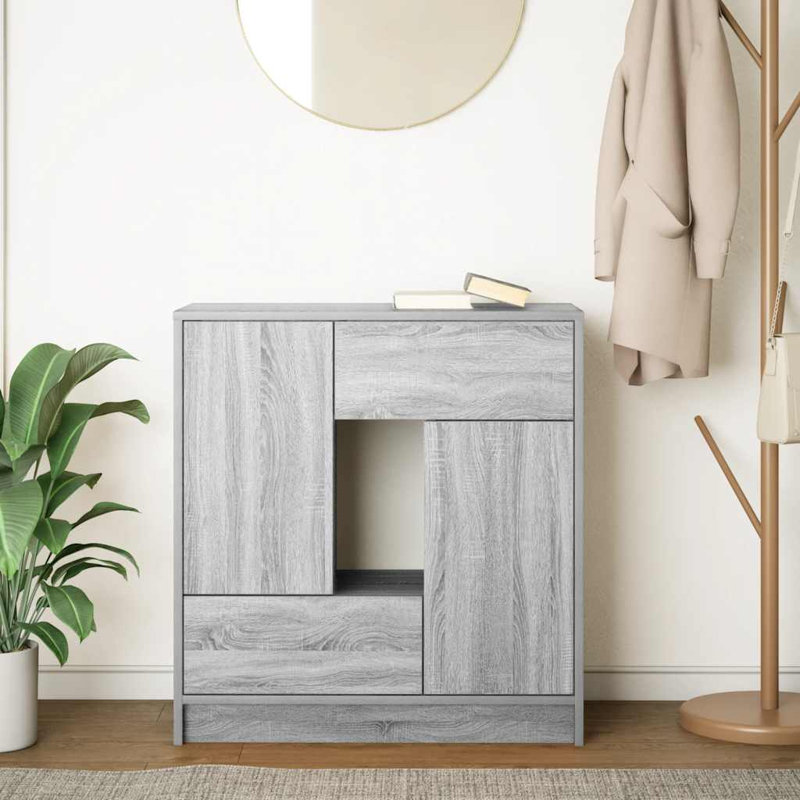 Sideboard With Drawers And Doors 70.5X34x74.5 Cm, Grey Sonoma