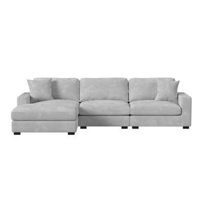 Picket House Furnishings Mesa Modular Sectional Set with Chaise in Steno Stone