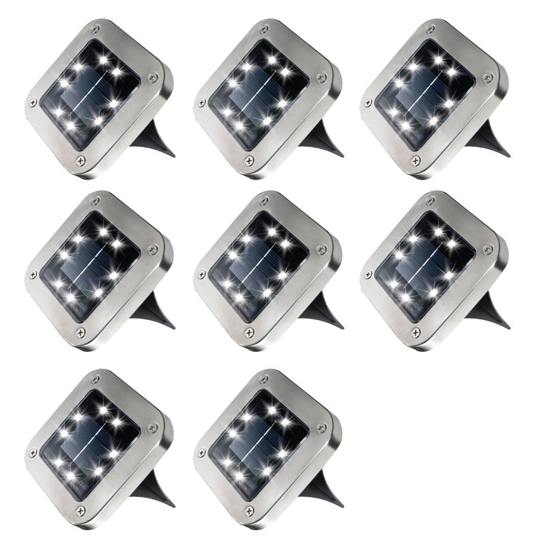 Silver/Stainless Steel Low Voltage Solar Powered Integrated LED Pathway Light Pack