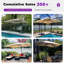 8' Square Medium Cantilever  Beige Umbrella Aluminum Offset with Base and 360-degree Rotation-67120538