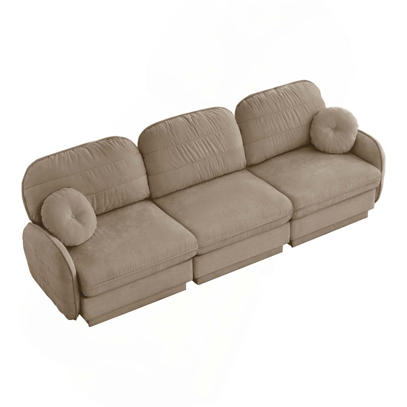 Canapé modulaire ergonomique Chenille, Light Coffee, 37.4" H x 105.1" W x 33.4" D