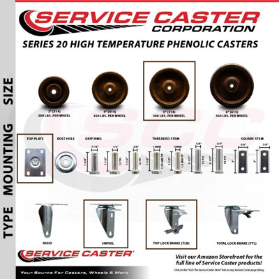 4 Piece High Temp Phenolic Caster Set